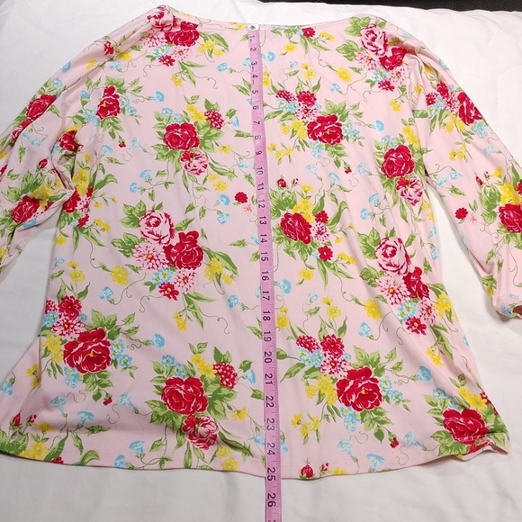 The Pioneer Woman Womens Floral Pink Top Size Large - Picture 8 of 9